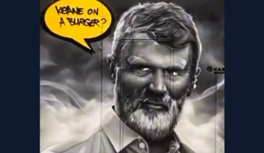 Roy Keane surprises artist as he finishes mural in his honour