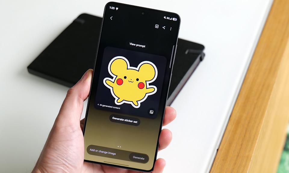 Apparently this is what Samsung's AI thinks a Pikachu sticker should look should look like.