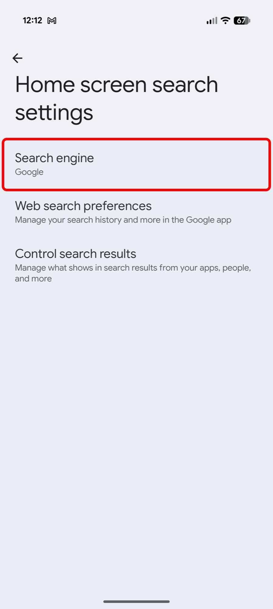 screenshot android 16 qpr3 google search widget search settings 2