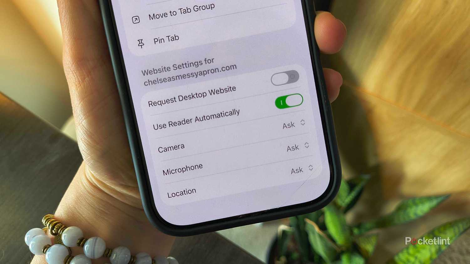 Website settings in safari. 