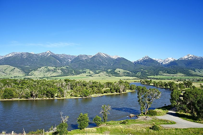 The Yellowstone River flowing through Montana.