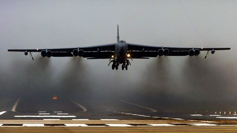 B-52 bombers were deployed along the Venezuelan coast ahead of the capture of Nicolas Maduro. Pic: Reuters