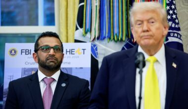 FBI director Kash Patel, left, and Donald Trump, right. Pic: Reuters