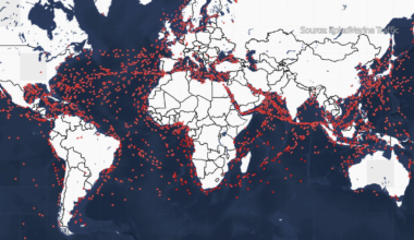 Oil tanker positions around the world, 1 March 2026. Source: Kpler/Marine Traffic