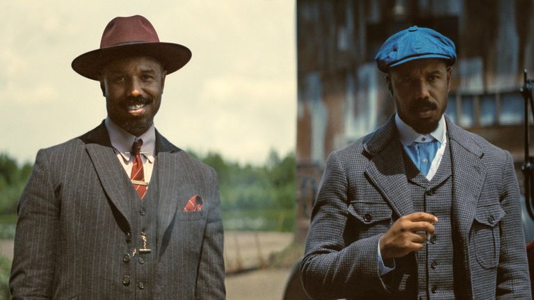 Michael B Jordan plays twins Smoke and Stack in Sinners. Pic: Warner Bros