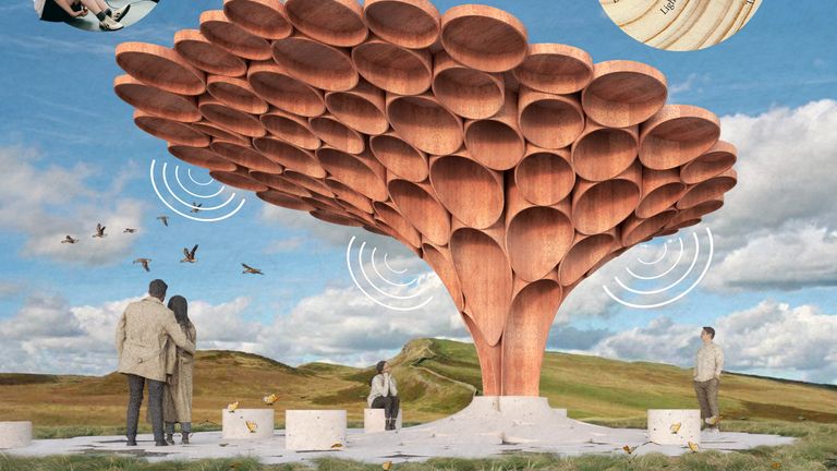 The People's Tree, A Shared Story by Helix Arts x George King Architects. Pic: Helix Arts x George King Architects/National Trust/PA
