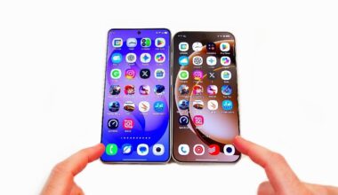 Benchmark results screen shows Snapdragon 8 Elite Gen 5 scores for both phones in a performance comparison view.