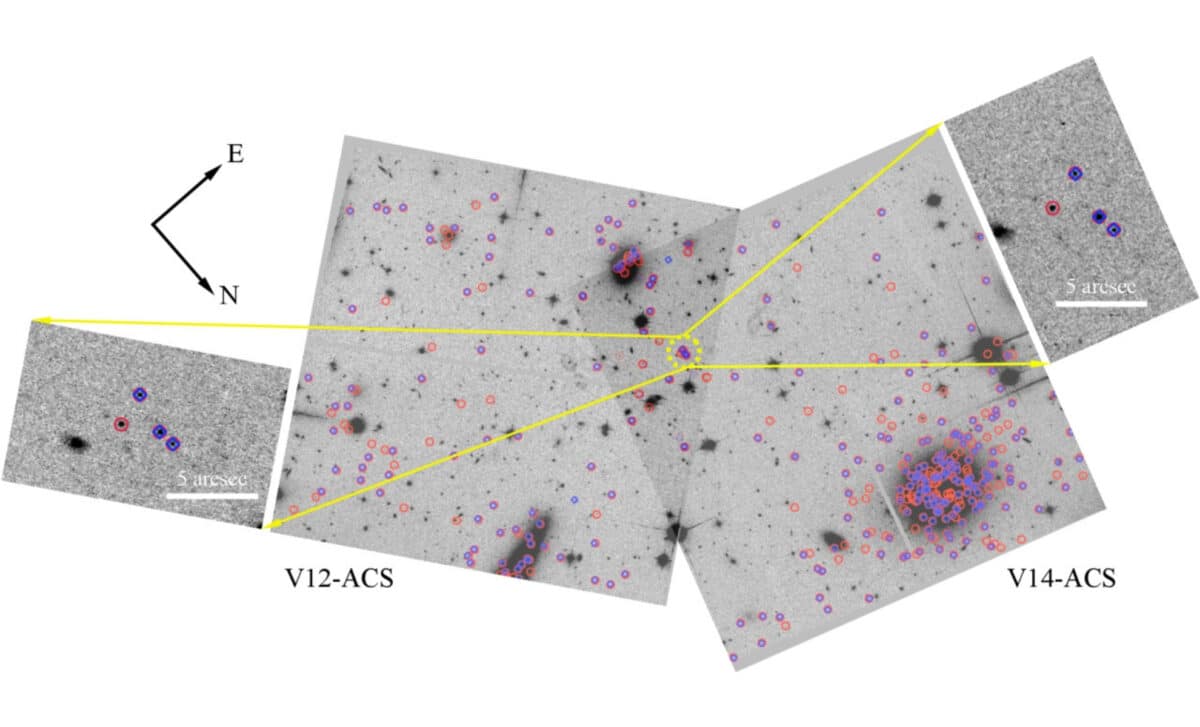 Spatial Distributions Of Gc Candidates In The F814w Images V12 Acs (left) And V14 Acs (right)