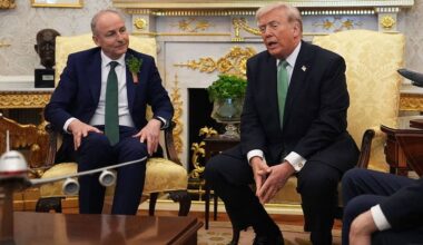 Shamrock ceremony underway, Martin deals with Trump’s European complaints