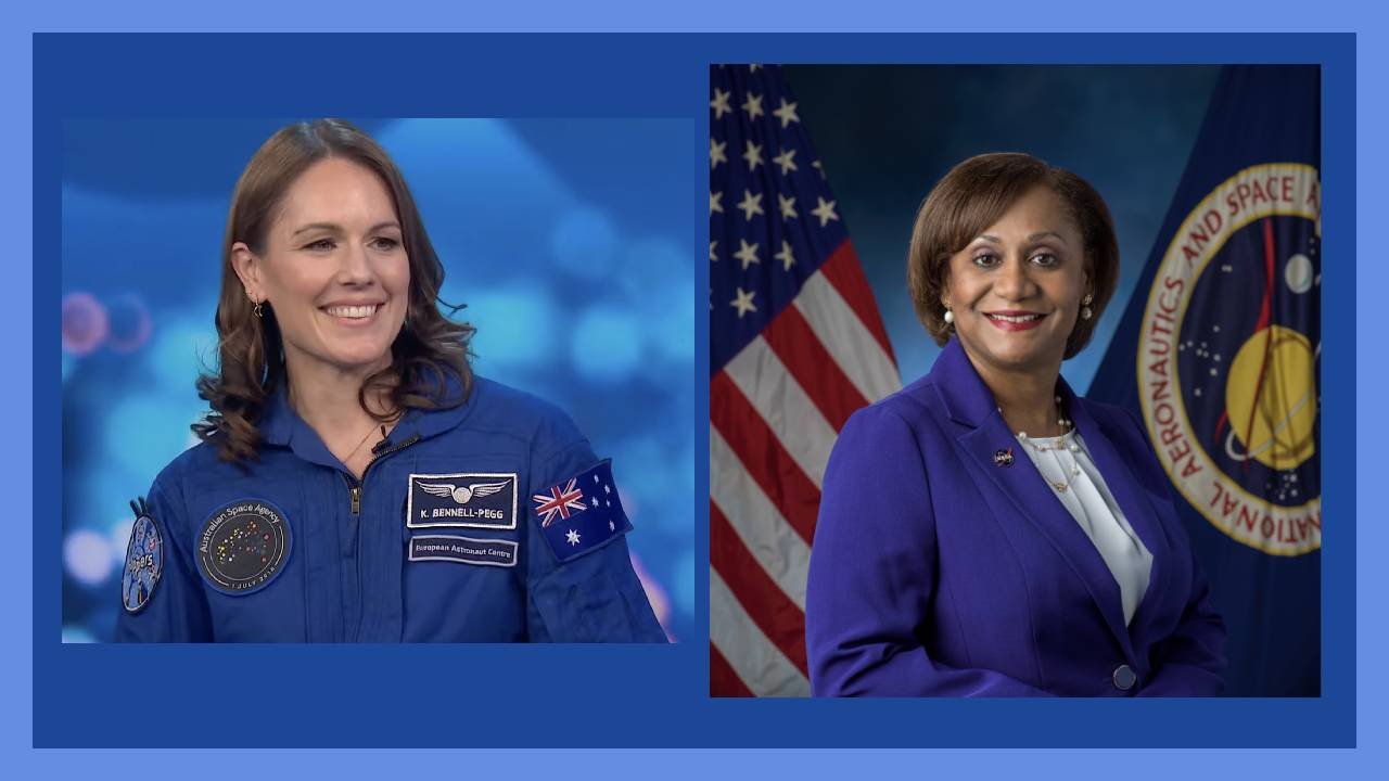 Australian astronaut Katherine Bennell-Pegg and Vanessa E Wyche, NASA Space Center Director