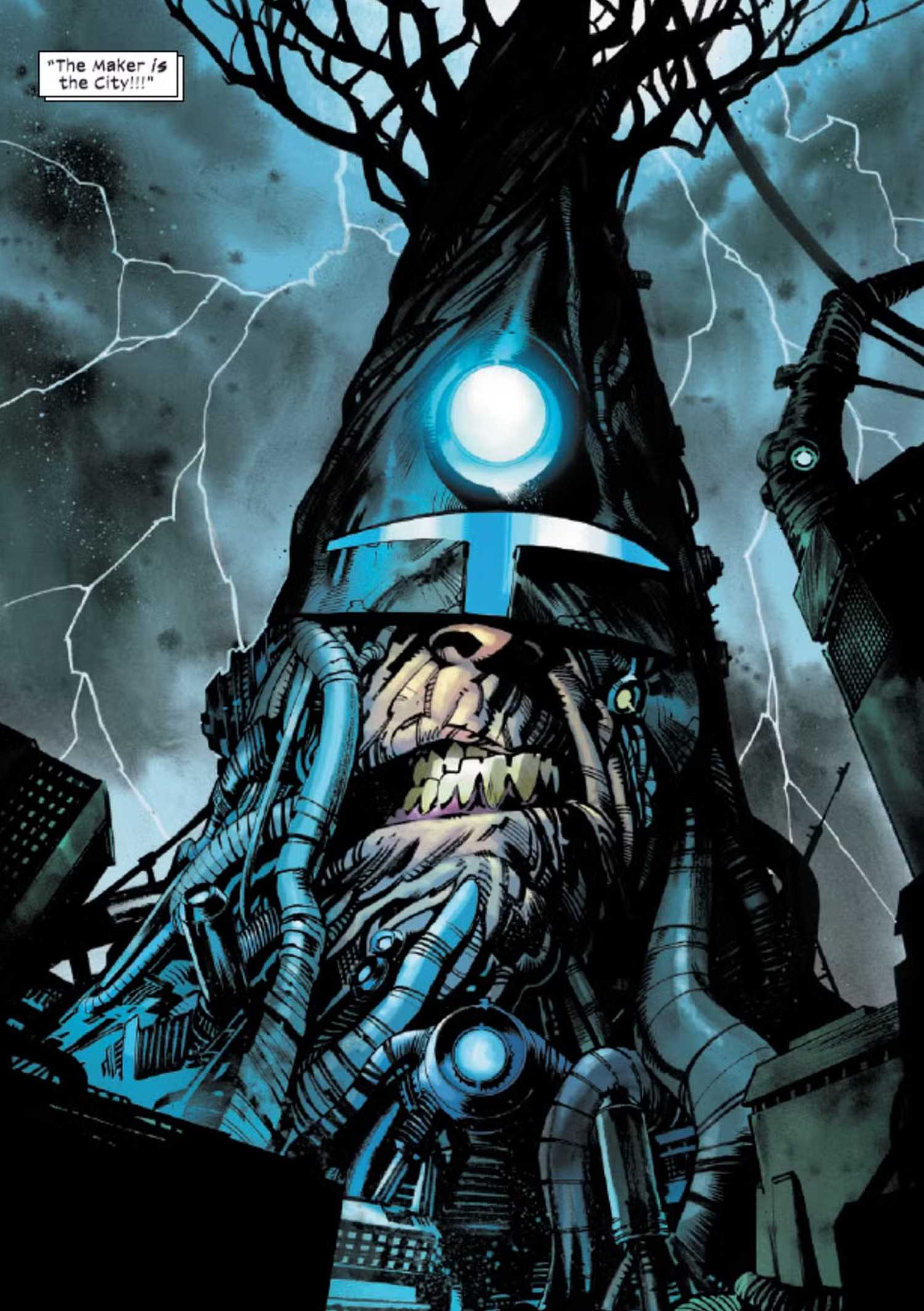 the maker becomes his own city in ultimate universe marvel