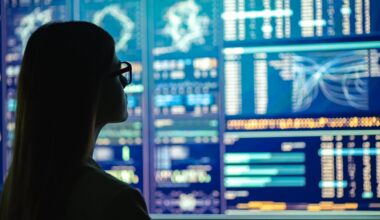 Investor looking at an AI dashboard.