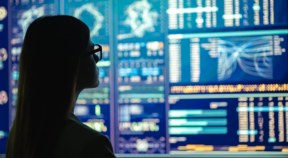 Investor looking at an AI dashboard.
