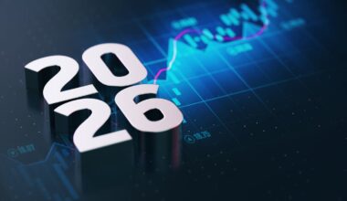The year 2026 in bold letters over an upward-trending stock chart.