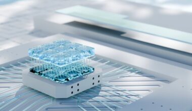 A chip architecture rising up from an enclosure.