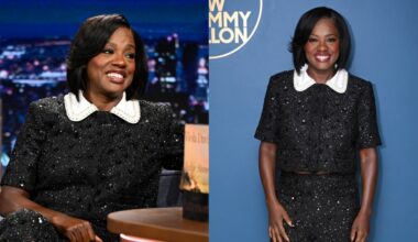 Viola Davis wears Sandro on "The Tonight Show Starring Jimmy Fallon" on March 10 in New York City.