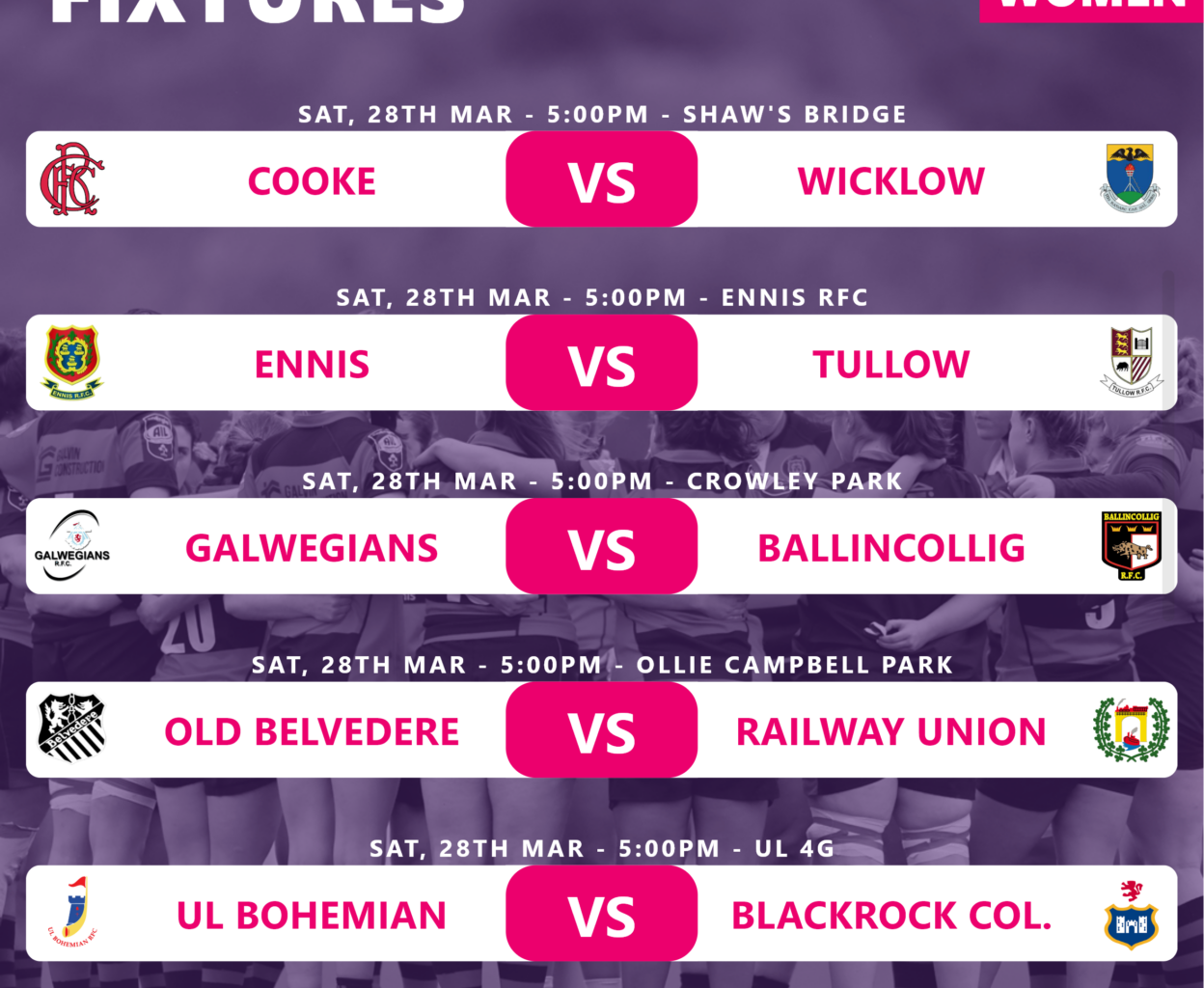 Irish Rugby | Energia All-Ireland League Fixtures This Weekend