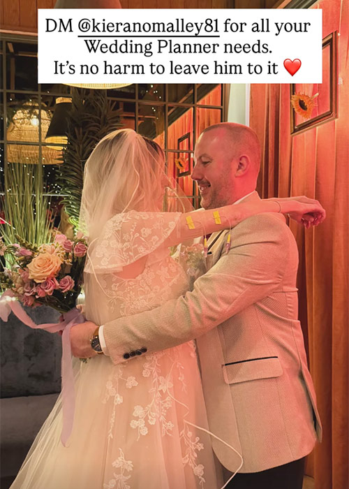 Kieran and Liz's wedding day. Pic: Alan Clarke / Instagram