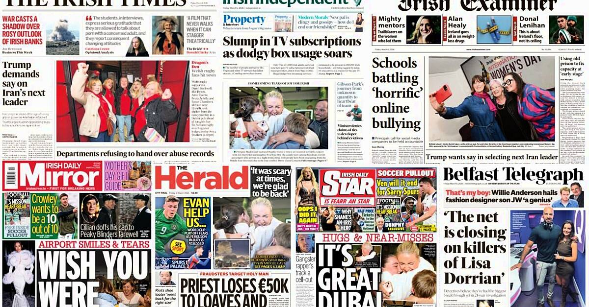 What the papers say: Friday's front pages