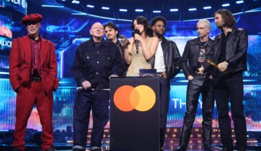 Watch Wolf Alice's Ellie Rowsell call for support for grassroots music venues in BRITs Best Group acceptance speech