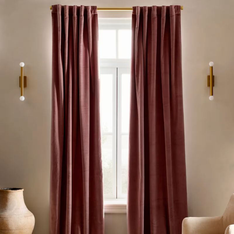 purple curtains