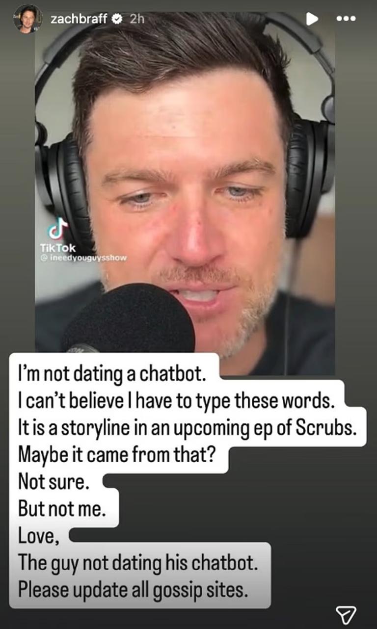 A screenshot of the actor's Instagram story this week