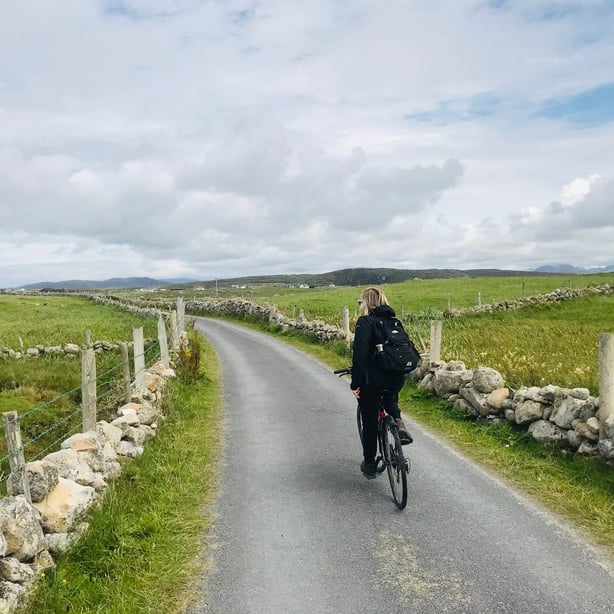 Deirdre Mullins riding a bike