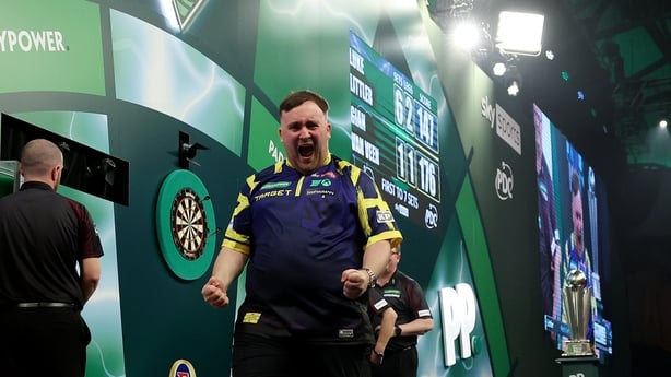 LONDON, ENGLAND - JANUARY 03: Luke Littler of England celebrates victory after defeating Gian van Veen of the Netherlands (Not Pictured) in the 2025/26 Paddy Power World Darts Championship Final match between Luke Littler and Gian van Veen at Alexandra Palace on January 03, 2026 in London, England.