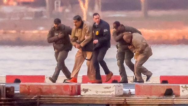 Nicolas Maduro arrives at the Wall Street heliport 