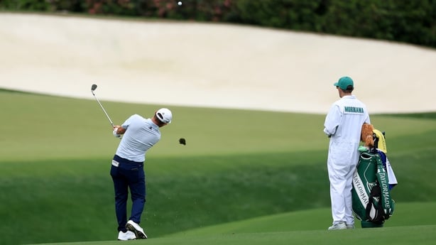 AUGUSTA, GEORGIA - APRIL 06: Collin Morikawa of The United States plays a shot during his practice round prior to the 2026 Masters Tournament at Augusta National Golf Club on April 06, 2026 in Augusta, Georgia. (Photo by David Cannon/Getty Images)