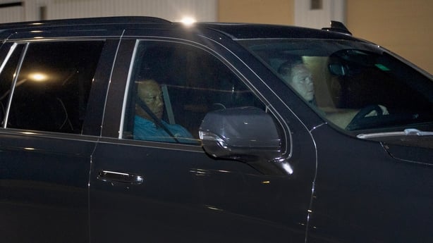 STUART, FLORIDA - MARCH 27: Tiger Woods is driven from the Martin County Jail after being arrested for driving under the influence after a car crash on March 27, 2026 in Stuart, Florida. The Martin County Sheriff's Office said that Woods and the other driver involved in the two-car crash in Jupiter 