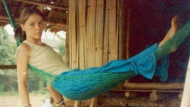 Emer O'Loughin sitting in a hammock
