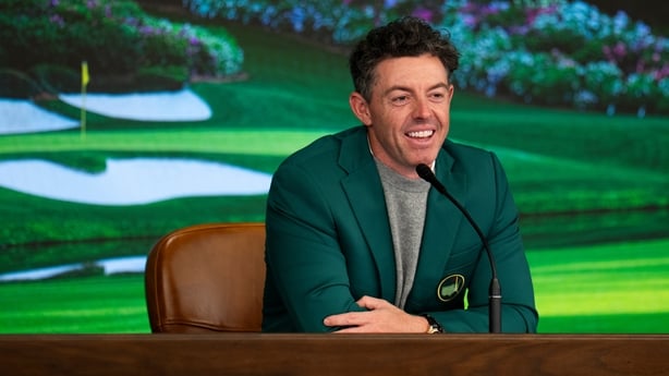 Masters champion Rory McIlroy of Northern Ireland speaks to members of the media during a practice round prior to the Masters at Augusta National Golf Club, Tuesday, April 07, 2026. (Photo by Benjamin Gilbert/Augusta National/Getty Images)