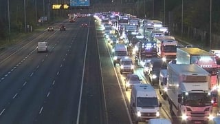 Lines of traffic on the M50