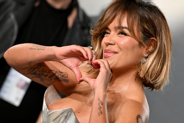 Karol G attends the 2026 Vanity Fair Oscar Party hosted by Mark Guiducci at Los Angeles County Museum of Art on 15 March, 2026 in Los Angeles, California. (Photo by Lionel Hahn/Getty Images)