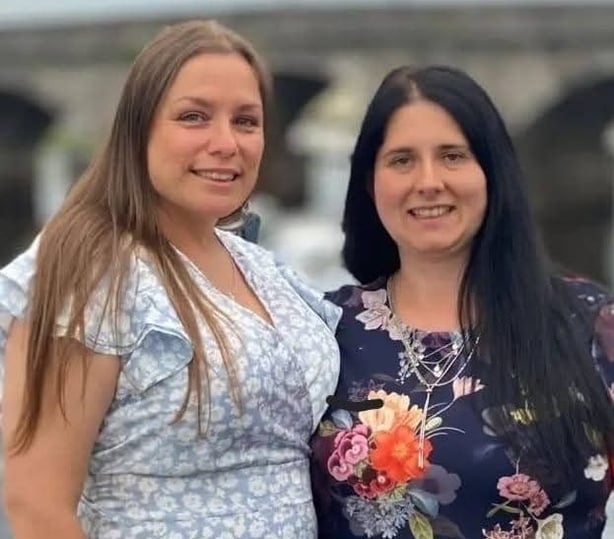 Headshots of Erin Sharkey and her wife Rachel