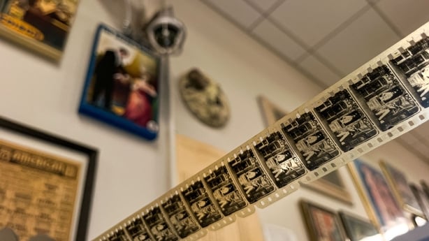 Footage from of Georges Méliès's 1897 French short silent film Gugusse et l'Automate is seen at the Packard Campus of the Library of Congress's National Audio-Visual Conservation Center in Culpeper, Virginia, on 2 April, 2026. (Photo by Kent Nishimura / AFP)