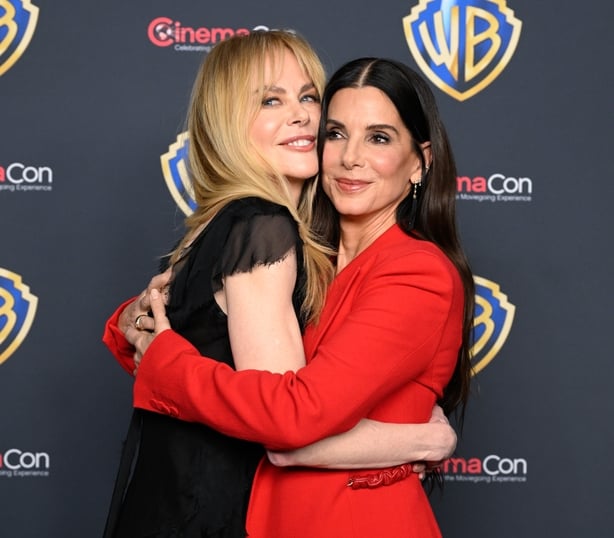 Nicole Kidman and Sandra Bullock arrive at the CinemaCon 2026 - Warner Bros. Pictures Presentation at The Dolby Colosseum at Caesars Palace on 14 April, 2026 in Las Vegas, Nevada. (Photo by Mindy Small/WireImage)