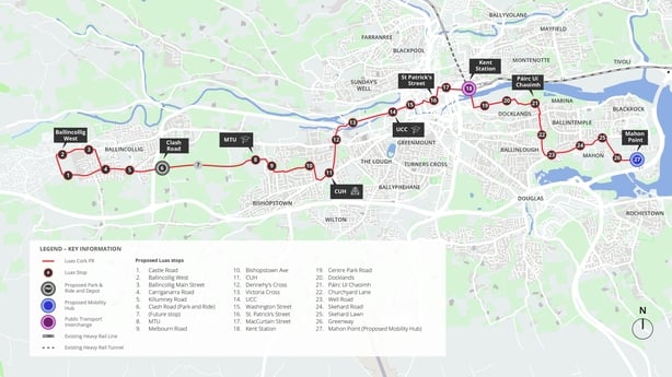 Cork Luas map