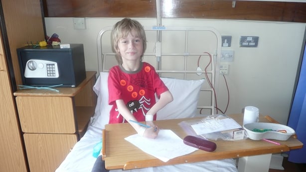 Krystina Nikityonik when she was a child in hospital May 2009