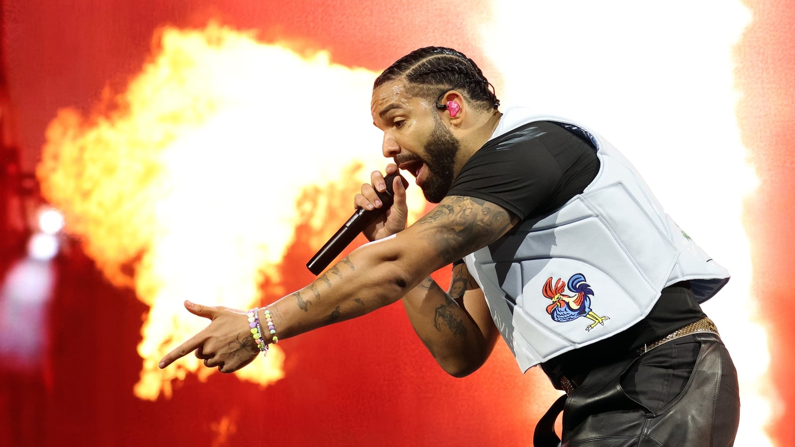 Drake's giant ice sculpture melted by firefighters