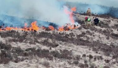 Firefighters tackle large wildfire on Mourne Mountains
