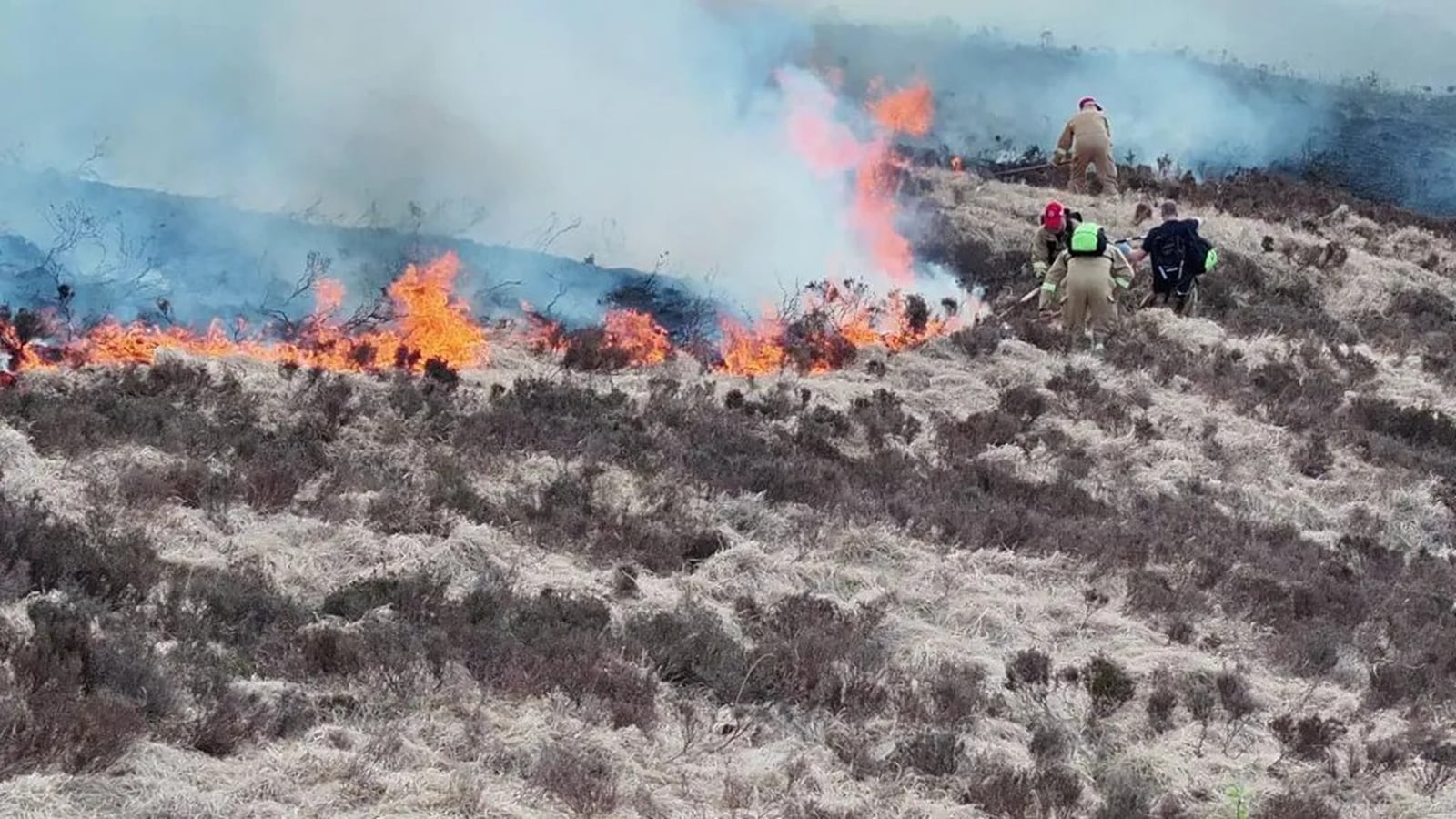 Firefighters tackle large wildfire on Mourne Mountains
