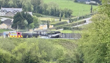 Passengers escape injury after bus catches fire on M7