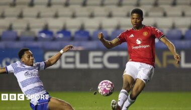 Manchester United forward Chido Obi in action against Reading on 20 March