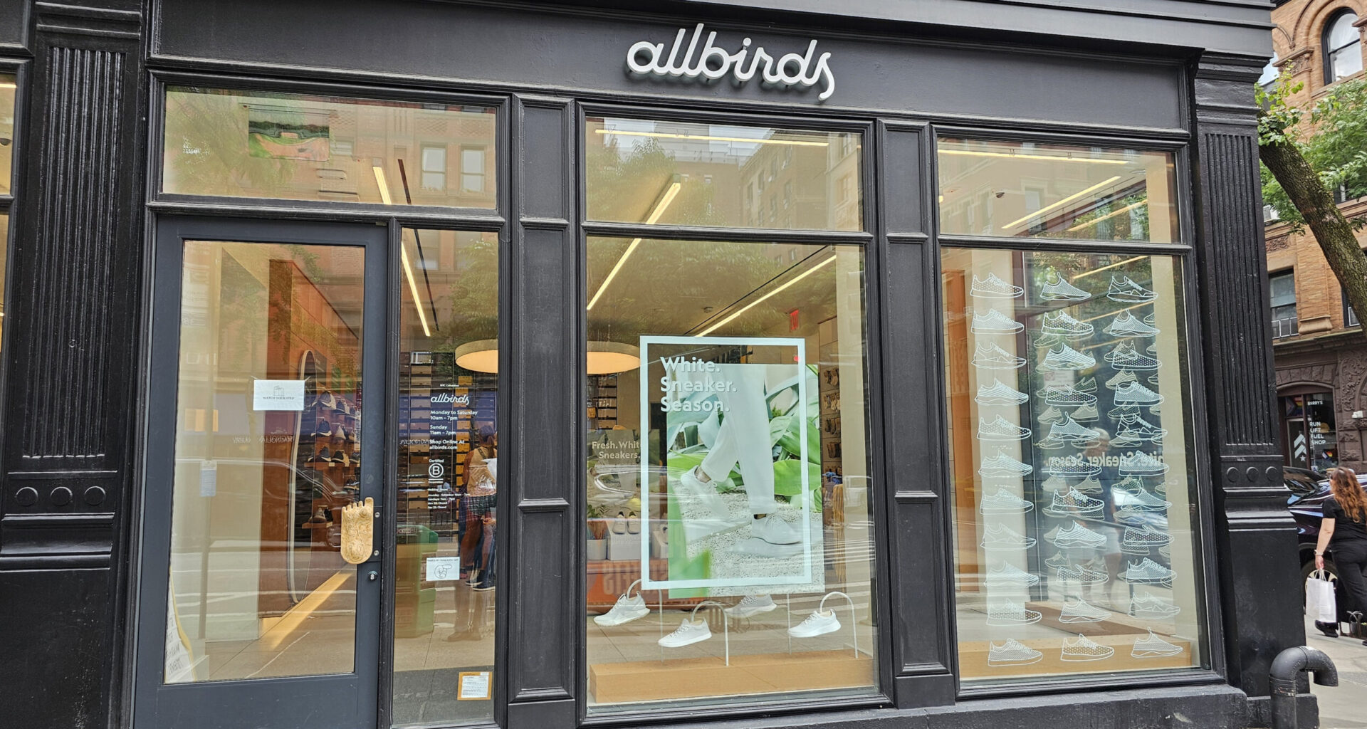 The exterior of an Allbirds store in New York City