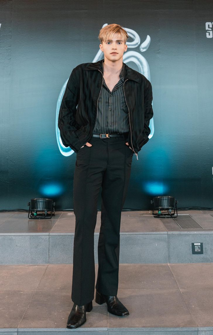 Gabi of SANTOS BRAVOS poses during a press event at HYBE headquarters in Seoul, Friday. Courtesy of HYBE Latin America