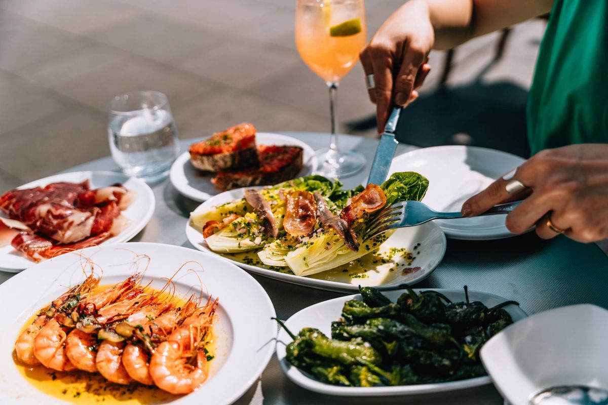 A spread of food including pork - which ranked 8th