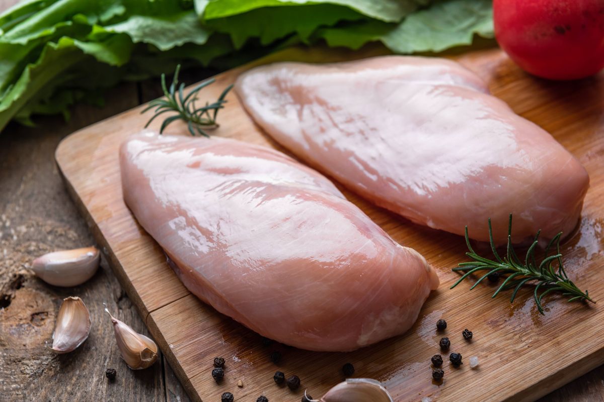 Raw chicken breast