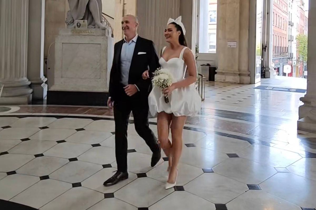 Laura Fox on her wedding day
